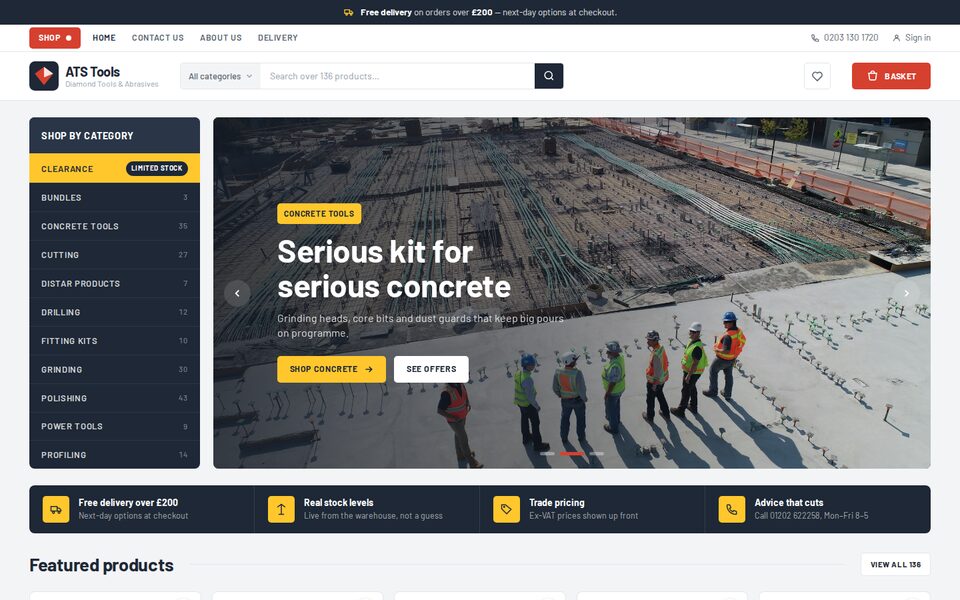 Homepage of ATS Products